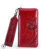 New women genuine leather wallets designer brands fashion embossing zipper long womens wallets leather clutch bags