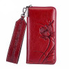 New women genuine leather wallets designer brands fashion embossing zipper long womens wallets leather clutch bags