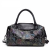 Genuine Leather Women Floral Print Handbag Ladies Cowhide Leather Tote Bag Fashion Design Special Women Shoulder Bag