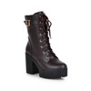 Round Toe Shoes Lace Up High Heel Boots Luxury Designer Martins
