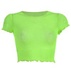 Mesh Festival Short Sleeve Turtleneck Crop Top (Multiple Colors)