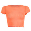 Mesh Festival Short Sleeve Turtleneck Crop Top (Multiple Colors)