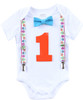 Little Monster Noah's Boytique Bodysuit Suspenders for Baby Boys