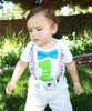 Little Monster Noah's Boytique Bodysuit Suspenders for Baby Boys