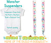 Little Monster Noah's Boytique Bodysuit Suspenders for Baby Boys