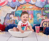 Circus First Birthday Outfit Baby Boy Carnival Theme Red White Aqua