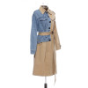 Asymmetrical Patchwork Denim Women's Trench Coats Lapel Collar Long Sleeve Loose Female Windbreaker 2020 Autumn New Asymmetrical Patchwork Denim Women's Trench Coats Lapel Collar Long Sleeve Loose Female Windbreaker 2020 Autumn New
