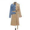Asymmetrical Patchwork Denim Women's Trench Coats Lapel Collar Long Sleeve Loose Female Windbreaker 2020 Autumn New Asymmetrical Patchwork Denim Women's Trench Coats Lapel Collar Long Sleeve Loose Female Windbreaker 2020 Autumn New