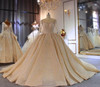 Champagne color long train wedding dress wedding gown bridal dress bridal gown