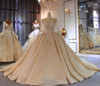 Champagne color long train wedding dress wedding gown bridal dress bridal gown