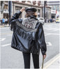 Leather Jacket Women Fringed Rivet Punk PU Leather Jacket Locomotive Short Coat Motorcycle Outerwear Lady Embroidery Coats