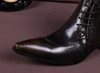Italian Real Leather Men Boots Pointed Toe Lace Up Ankle Boots Large Size Business Men Formal Leather Boots Shoes