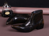 Italian Real Leather Men Boots Pointed Toe Lace Up Ankle Boots Large Size Business Men Formal Leather Boots Shoes