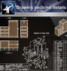 【Wood Constructure Details】Drawers sections detail in autocad dwg files