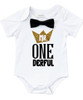 Mr Onederful First Birthday Outfit Black and Gold with Suspenders