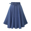 Denim Jeans A line High Elastic Waist Streetwear Midi Pleated Women's Skirt Denim Jeans A line High Elastic Waist Streetwear Midi Pleated Women's Skirt