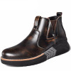 new fashion men's chelsea boots casual genuine leather shoes male ankle boot height increasing shoe man nice boots for men