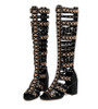 Latest Women Gladiator Sandals Fashion Rivet Summer Long Boots Open Toe Real Leather Hollowed out Designer Sandals