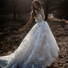 Sexy Bohemian Wedding Dress Short Sleeves Deep V Neck 3d Floral Appliques Bridal Gowns Backless Vestido De Noiva Lorie