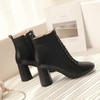 INS HOT women Ankle boots Genuine Leather 22-26.5 cm feet length boots for women Pointed toe Chelsea boots high heel boots