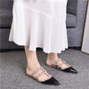 Rivet flat sandals cow leather  women luxury brand shoes female fashion geuine leather  branded leather shoes lady