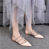 Rivet flat sandals cow leather  women luxury brand shoes female fashion geuine leather  branded leather shoes lady