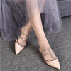 Rivet flat sandals cow leather  women luxury brand shoes female fashion geuine leather  branded leather shoes lady