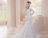Appliques Lace Trumpet Bridal Gowns Vestido De Noiva Sereia Buttons Up Back Floor Length Half Sleeve Mermaid Dresses Elegant