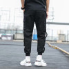 Men's Side Pockets Cargo Harem Pants 2020 Ribbons Black Hip Hop Casual Male Joggers Trousers Fashion Casual Streetwear Pants