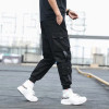 Men's Side Pockets Cargo Harem Pants 2020 Ribbons Black Hip Hop Casual Male Joggers Trousers Fashion Casual Streetwear Pants