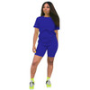 Women two piece set summer o-neck crop top shorts 2 piece set for women two pieces sets tops shorts summer women' suit Women two piece set summer o-neck crop top shorts 2 piece set for women two pieces sets tops shorts summer women' suit