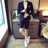 Summer khaki Men Suit With Short Pants Double Breasted Slim Fit blue Male Blazer Party Wear black Men wedding suit Tuxedo