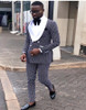 2020 Men Black Double Breasted Wedding Groom Suit With Pants Tuxedo For Men Wedding Suits Prom Best Man Suit (Jacket+Pants+Bow)
