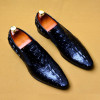 QYFCIOUFU 2019 Handmade Italy Fashion crocodile shoes Wedding Party oxford shoes for men Genuine Leather Men's Derby Dress Shoes