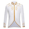 PYJTRL British Style Palace Prince Fashion Black Velvet Gold Embroidery Blazer Wedding Groom Slim Fit Suit Jacket Singers Coat