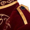 PYJTRL British Style Palace Prince Fashion Black Velvet Gold Embroidery Blazer Wedding Groom Slim Fit Suit Jacket Singers Coat