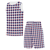 Red White Blue Houndstooth All Over Print Basketball Uniform