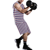 Red White Blue Houndstooth All Over Print Basketball Uniform