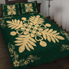 Hawaiian Maui Plant And Hibiscus Pattern Green Bedding Set