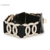 Charmian Deluxe Rhinestone Elastic Waist Cincher Belt with Golden Alloy Buckle Waist Belt