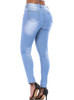 Women Jeans Pants Skinny Pearl Beaded Front Jeans