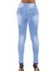 Women Jeans Pants Skinny Pearl Beaded Front Jeans