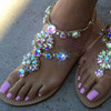 Rhinestones Chains Thong Gladiator Flat Sandals. Rhinestones Chains Thong Gladiator Flat Sandals.
