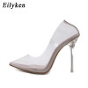 Transparent Super High Heels Sexy Pointed Toe Slip-on