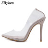 Transparent Super High Heels Sexy Pointed Toe Slip-on