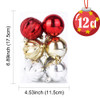 OurWarm 12PCS Multiple Christmas Ball Ornaments 6cm Plastic Baubles Xmas Tree Decor Hanging Ball For Home Christmas Decorations