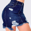 Jeans Skirt For Women Ripped Hole Bodycon Jeans Skirt Ladies Summer Sexy Pocket Mid Waist Skirt Female Streetwaer Skirts D30