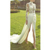 Feitong Elegant Wedding White Dress For Women 2020 Sexy Deep V Neck Long Sleeve Vestido Party Long Maxi Dress Robe Longue Femme