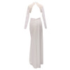 Feitong Elegant Wedding White Dress For Women 2020 Sexy Deep V Neck Long Sleeve Vestido Party Long Maxi Dress Robe Longue Femme