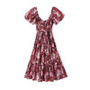 Floral Print Chic Silk Imitation Bow Sashes Boho Bohemian Dress
